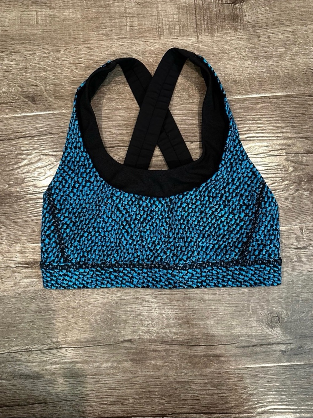 Lululemon Blue/Black Crossback Sports Bra - Women Intimates